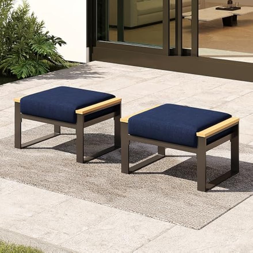 Cast Aluminum Patio Ottomans