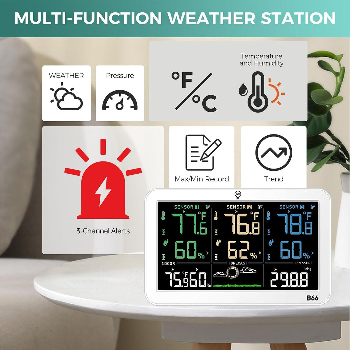 Wireless Weather Station 3 Sensors