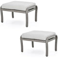 2‑Pack Grey Cushioned Patio Ottomans