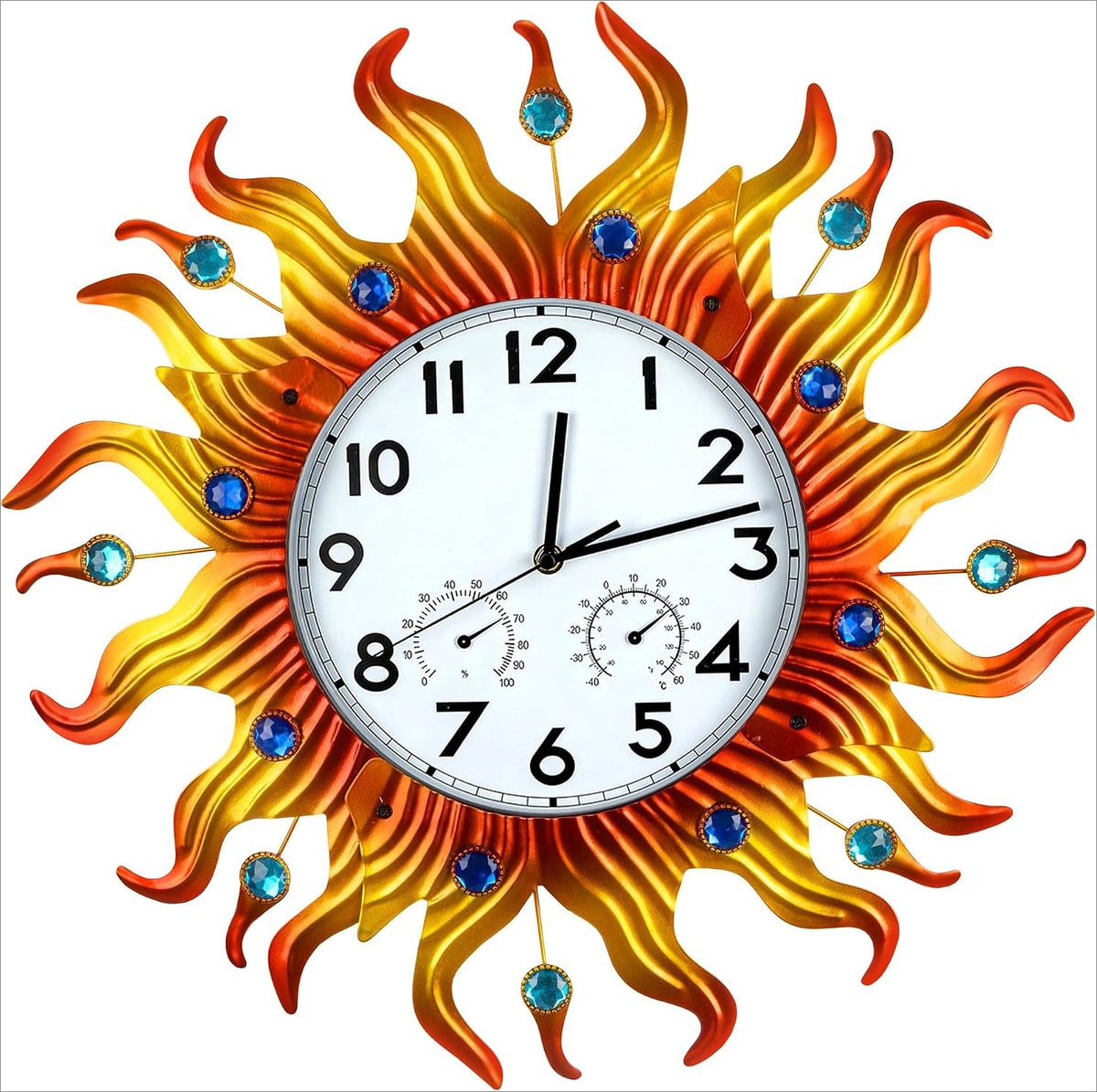20" Outdoor Wall Clock Thermometer Hygrometer
