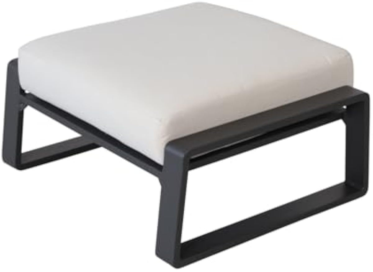 Aluminum Ottomans with Seat Cushions