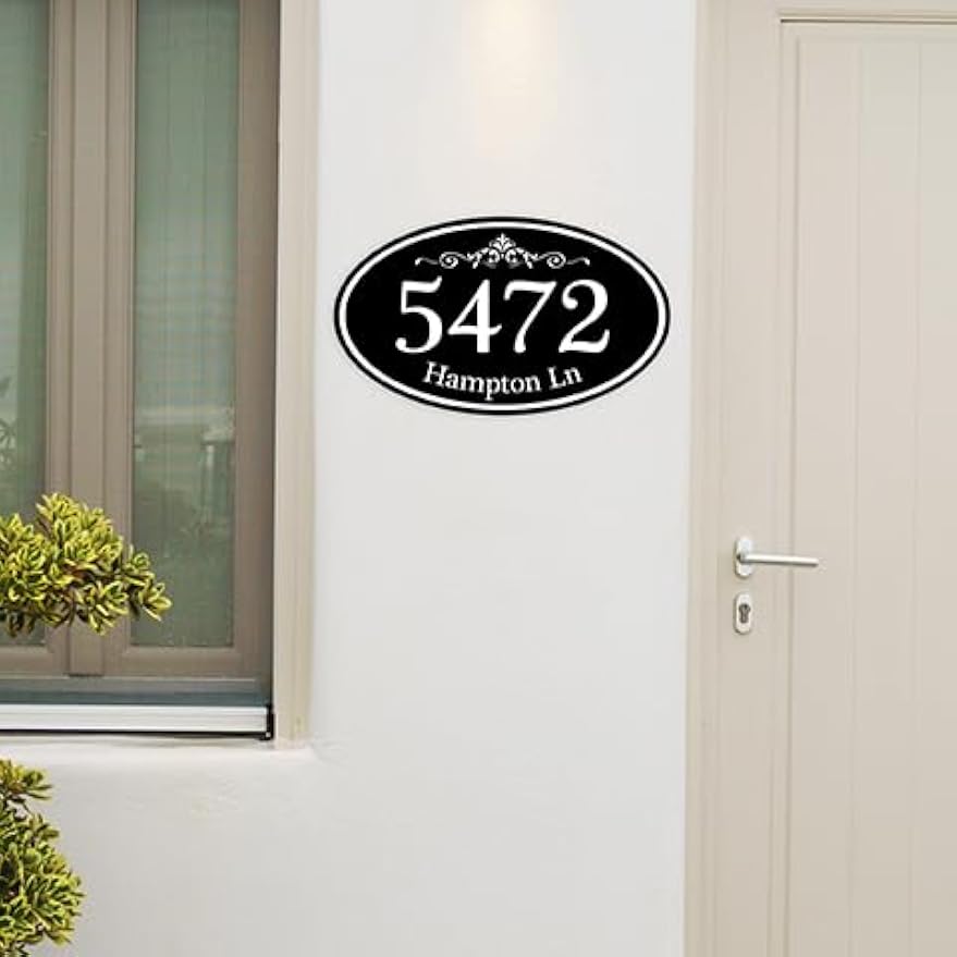 12"x7" Oval Aluminum Custom Address Plaque
