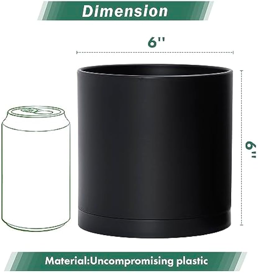 4‑Pack Plastic Planters 6 Inch