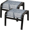 2‑Pack Blue Stackable Patio Ottomans