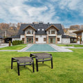 2‑Pack Brown Aluminum Patio Ottomans