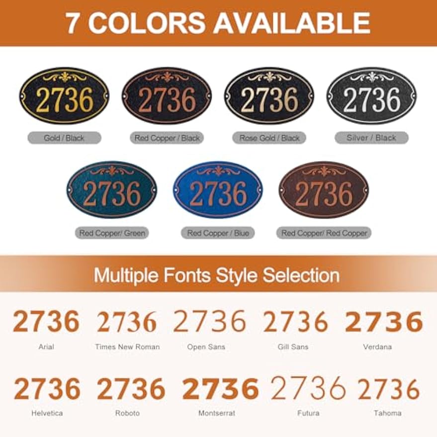 Oval Personalized Custom House Address Plaque