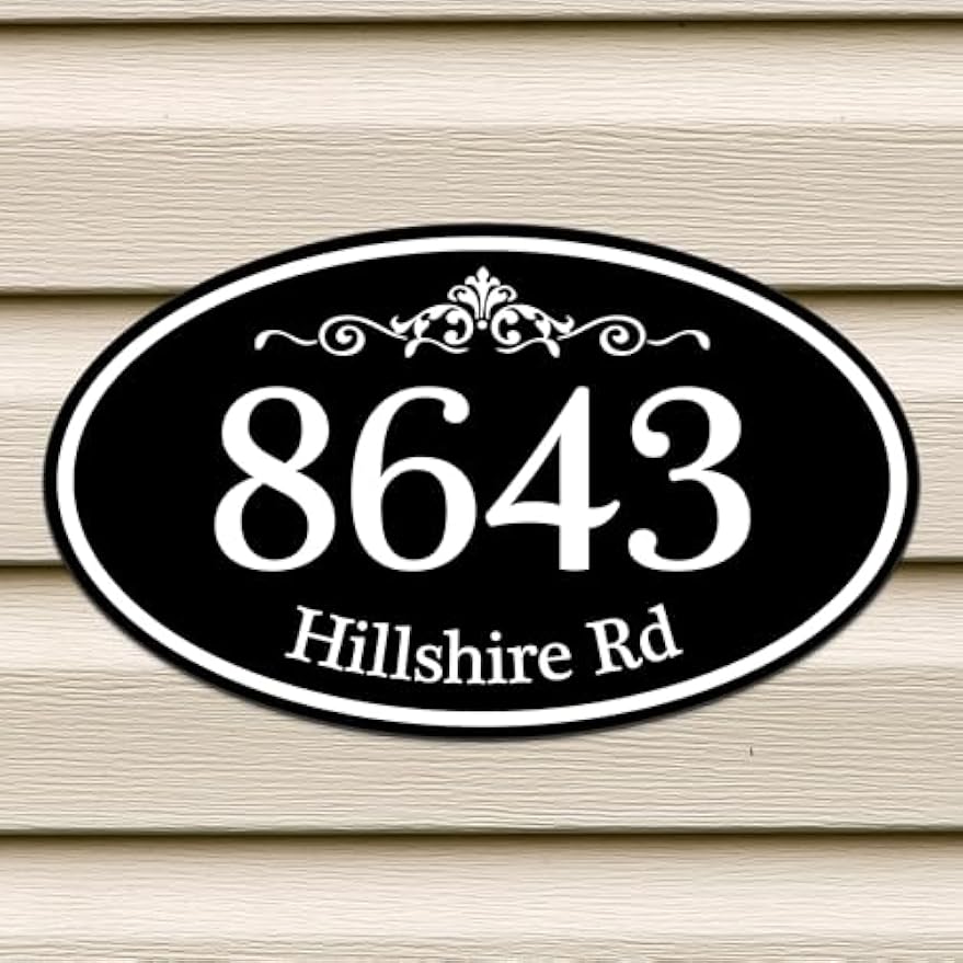12"x7" Oval Aluminum Custom Address Plaque