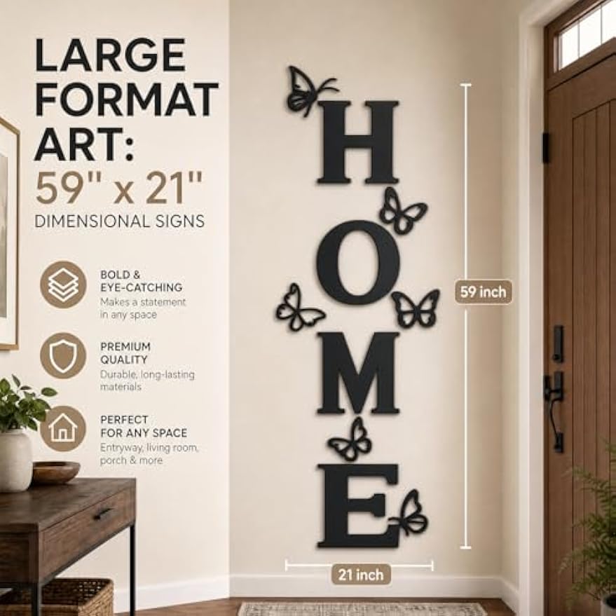 10‑Pack Black Acrylic Home Wall Decor Signs