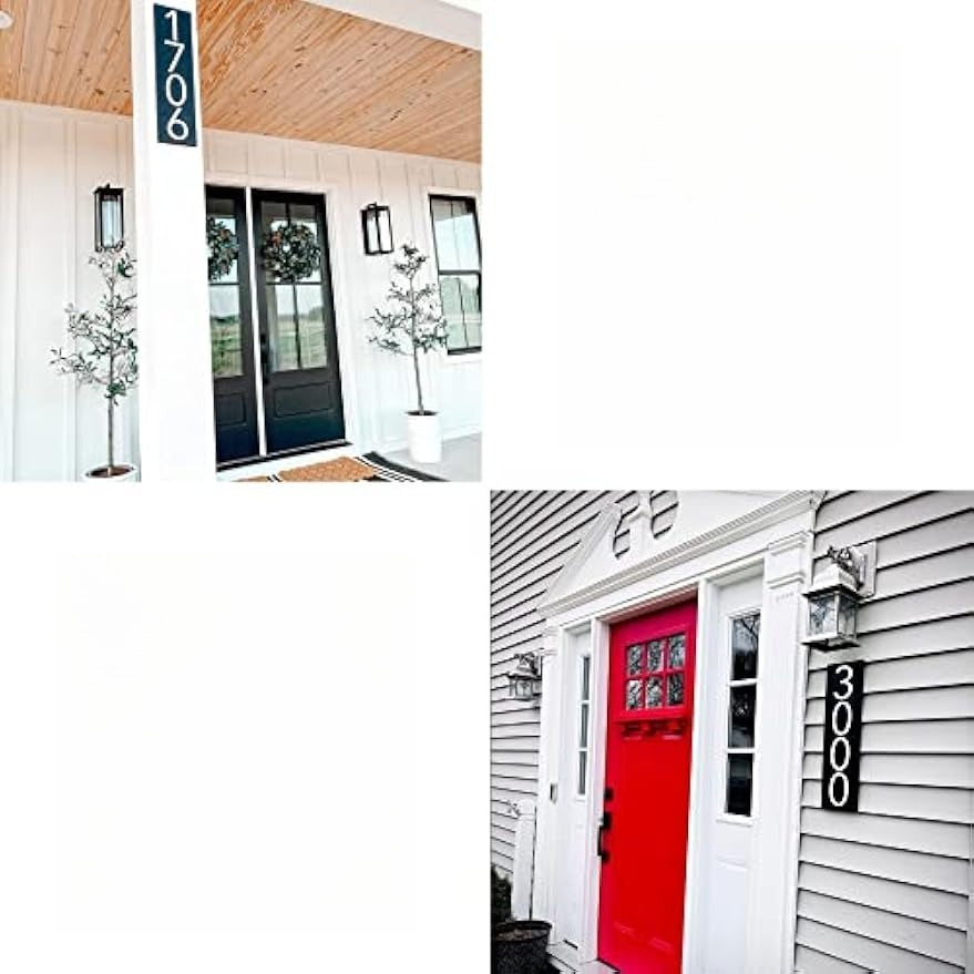 10" Vertical Modern Black House Number Address Sign
