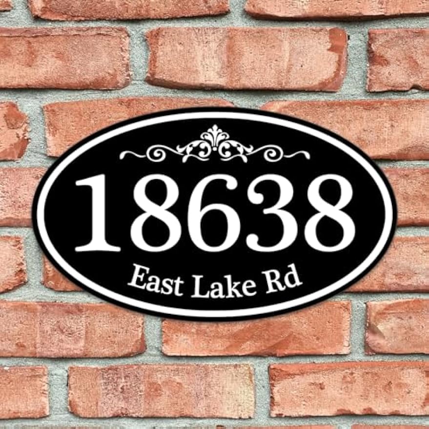 12"x7" Oval Aluminum Custom Address Plaque