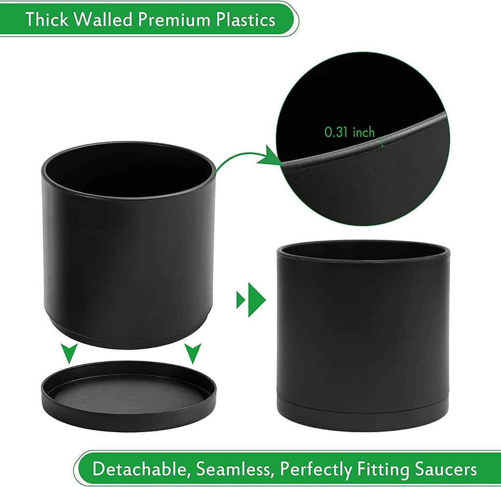 10 Inch Plastic Planter with Saucer