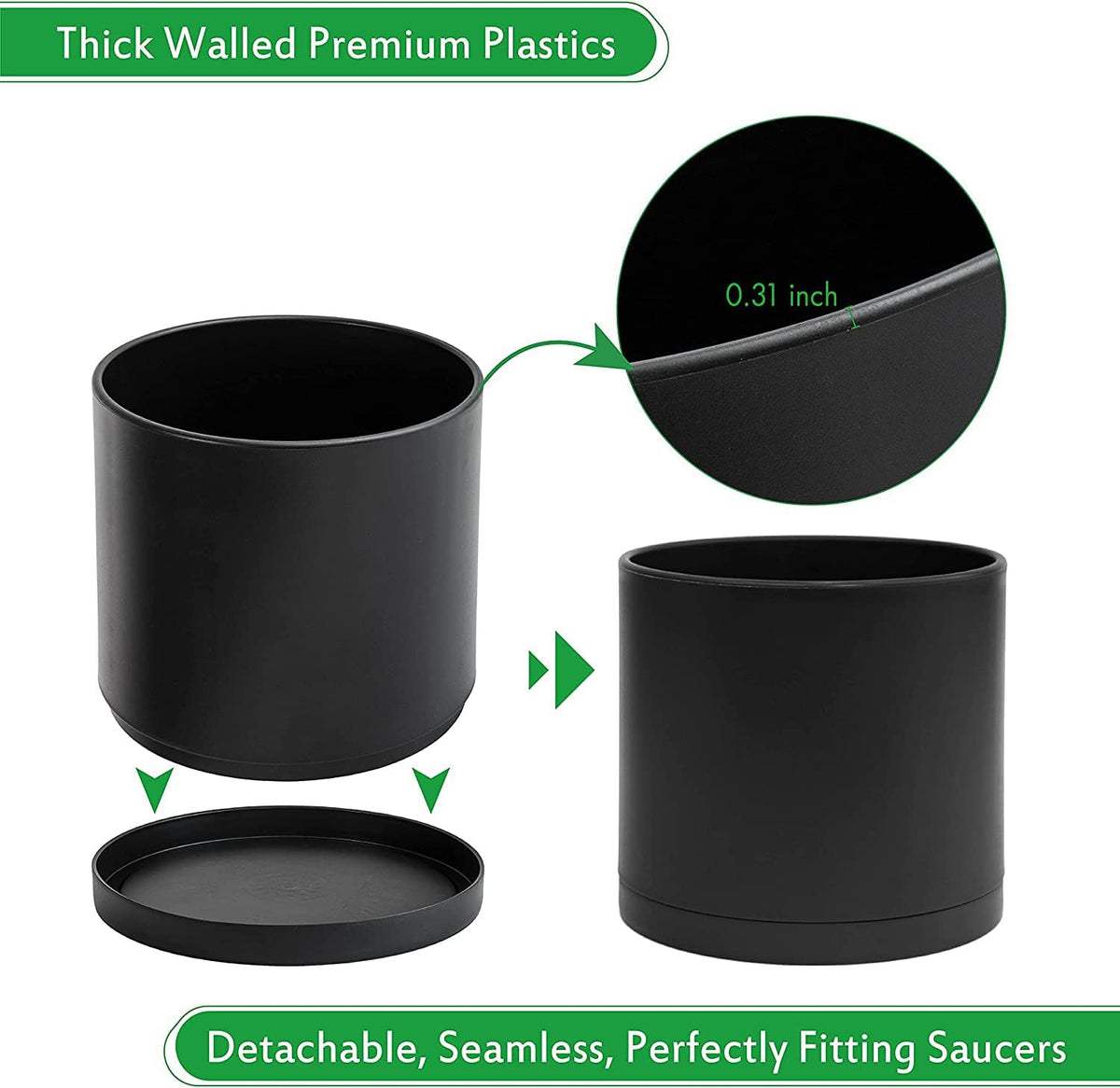 10 Inch Plastic Planter with Saucer