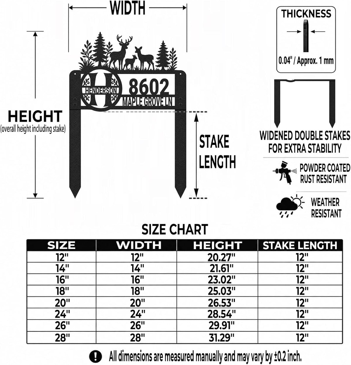 Custom Metal House Number Address Plaque