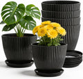 6‑Pack 7.5" Plastic Plant Pots