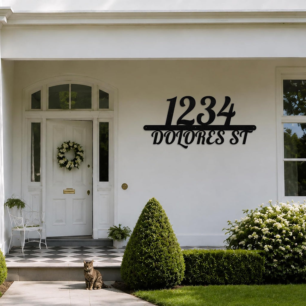 Custom Metal House Number Address Plaque