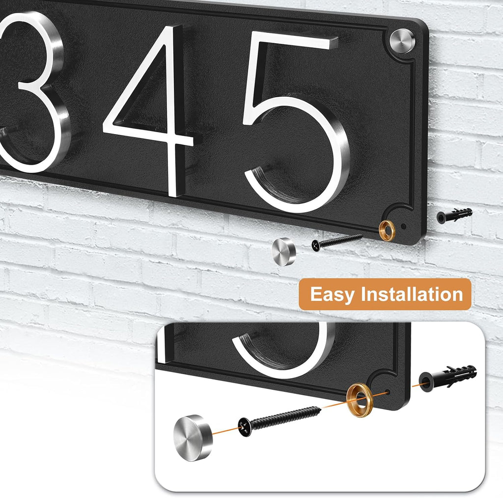 Custom Floating Metal House Number Address Plaque