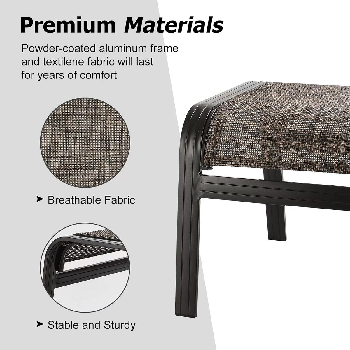 2‑Pack Brown Patio Ottomans
