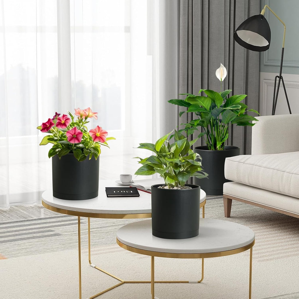 3‑Pack Tall Cylinder Plant Pots
