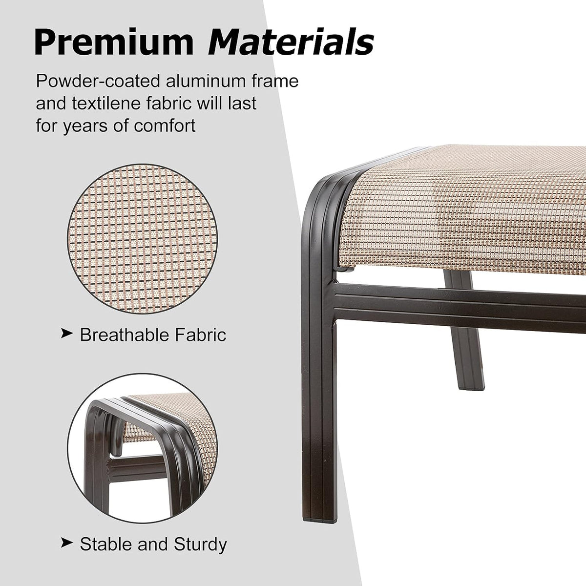 2‑Pack Brown Patio Ottomans