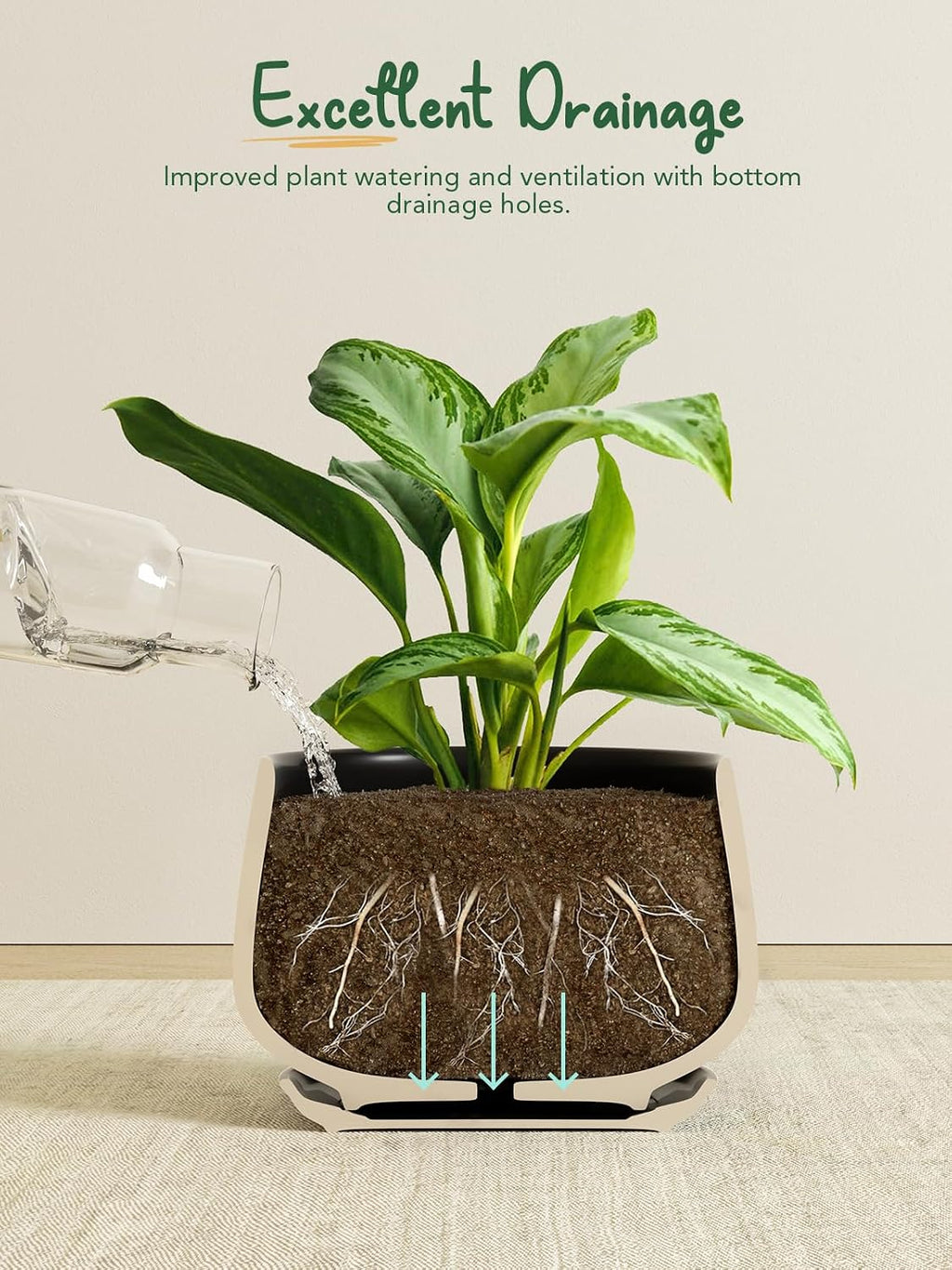 Set of 3 Ceramic Plant Pots