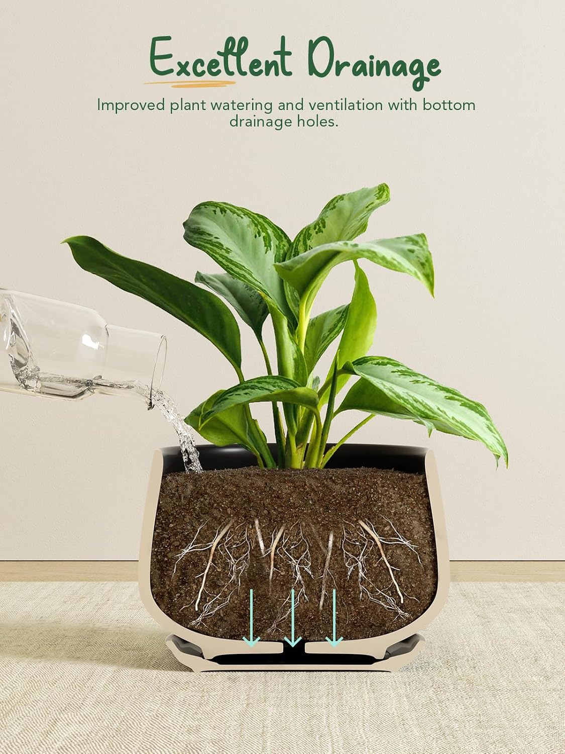 Set of 3 Ceramic Plant Pots