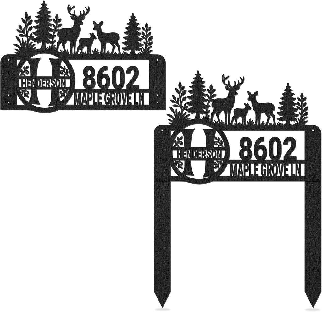 Custom Metal House Number Address Plaque