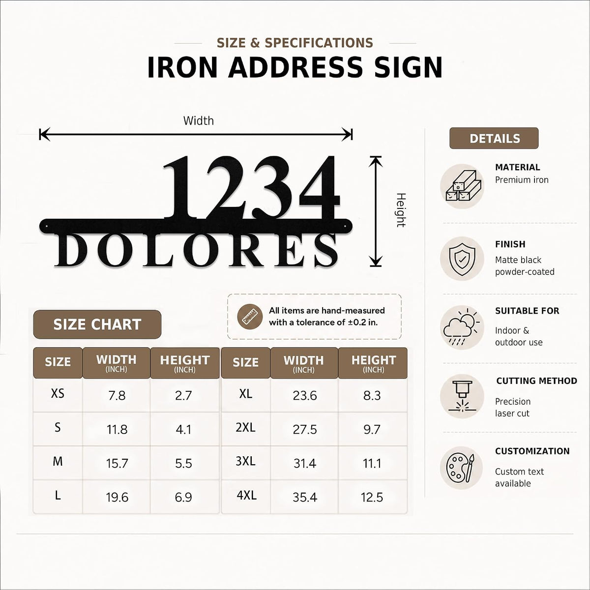 Custom Metal House Number Address Plaque