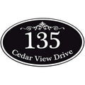 12"x7" Oval Aluminum Custom Address Plaque