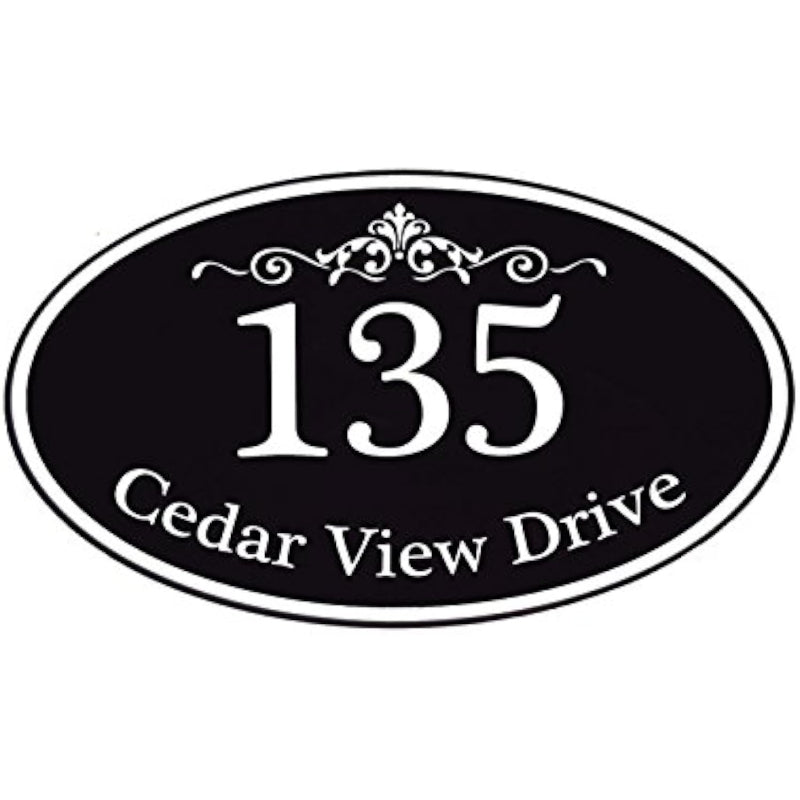 12"x7" Oval Aluminum Custom Address Plaque