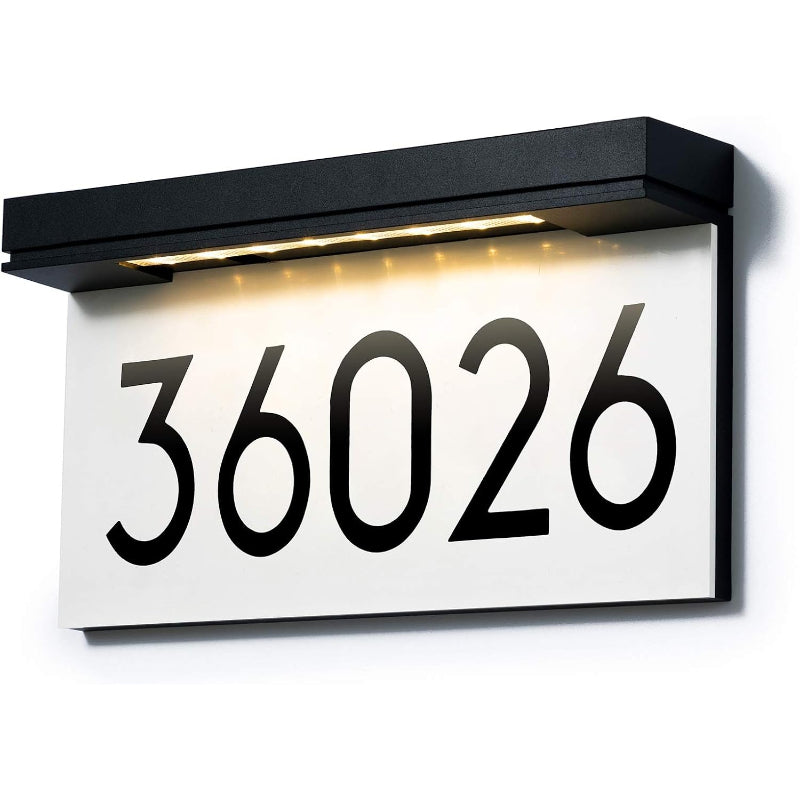 Solar LED Lighted House Number Address Sign