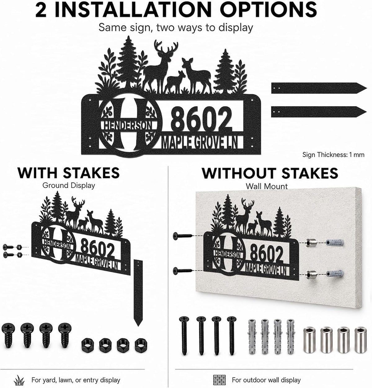 Custom Metal House Number Address Plaque