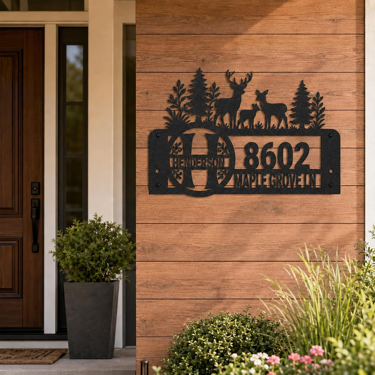 Custom Metal House Number Address Plaque
