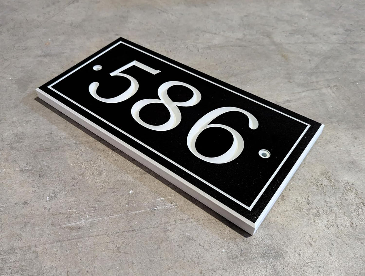 Carved PVC Custom House Number Address Plaque