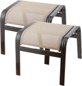 2‑Pack Brown Patio Ottomans