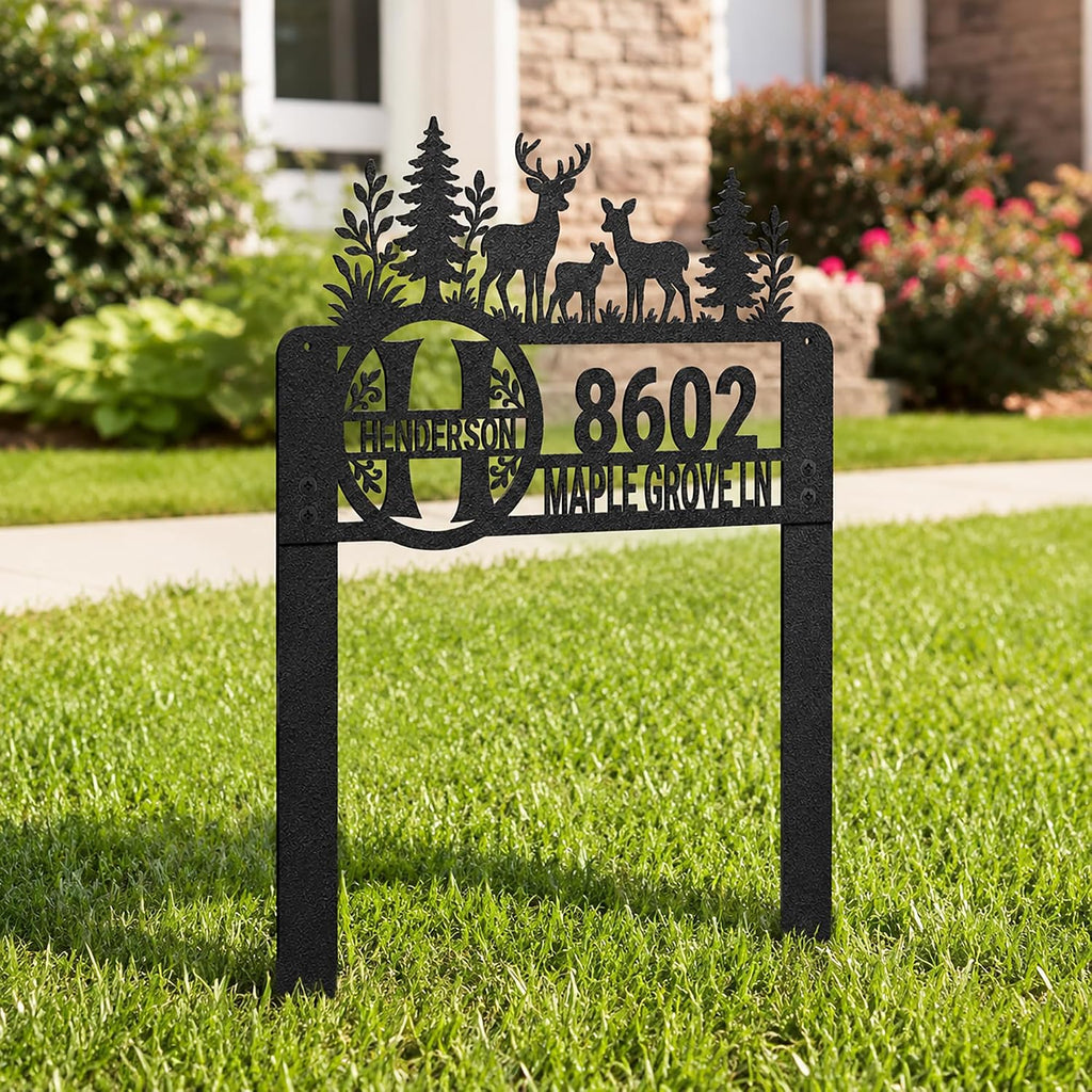 Custom Metal House Number Address Plaque