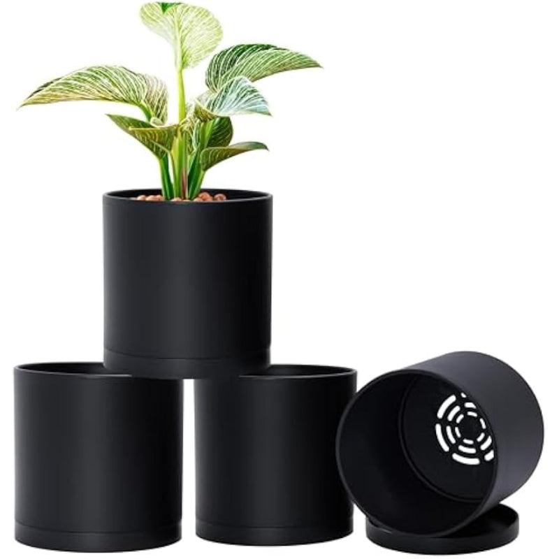 4‑Pack Plastic Planters 6 Inch