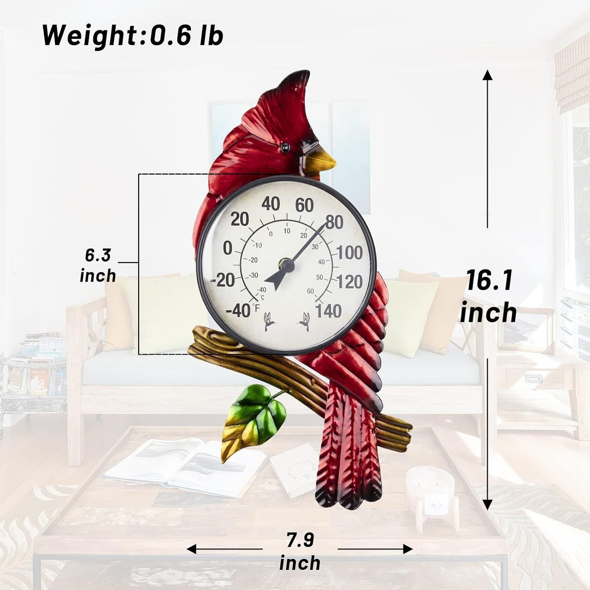 Cardinal Wall‑Mounted Outdoor Thermometer