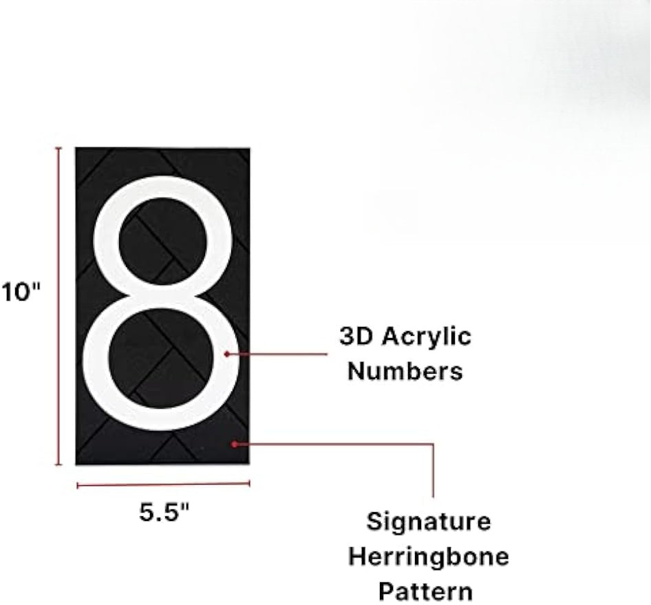 10" Vertical Modern Black House Number Address Sign