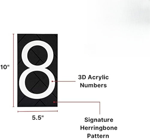 10" Vertical Modern Black House Number Address Sign