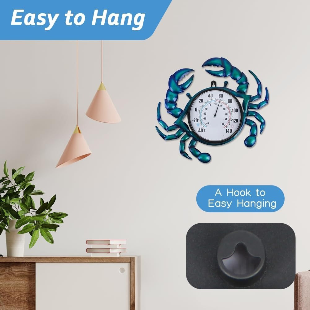 14" Crab Decorative Wall Thermometer